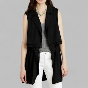 Anthropologie Cartonnier Sleeveless Layered Artsy Draped Trench Vest Size S